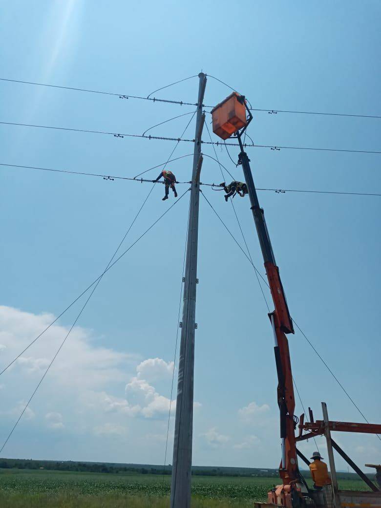Field crew during electrical infrastructure installation