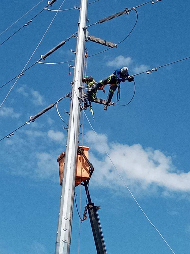 Electrical construction on site