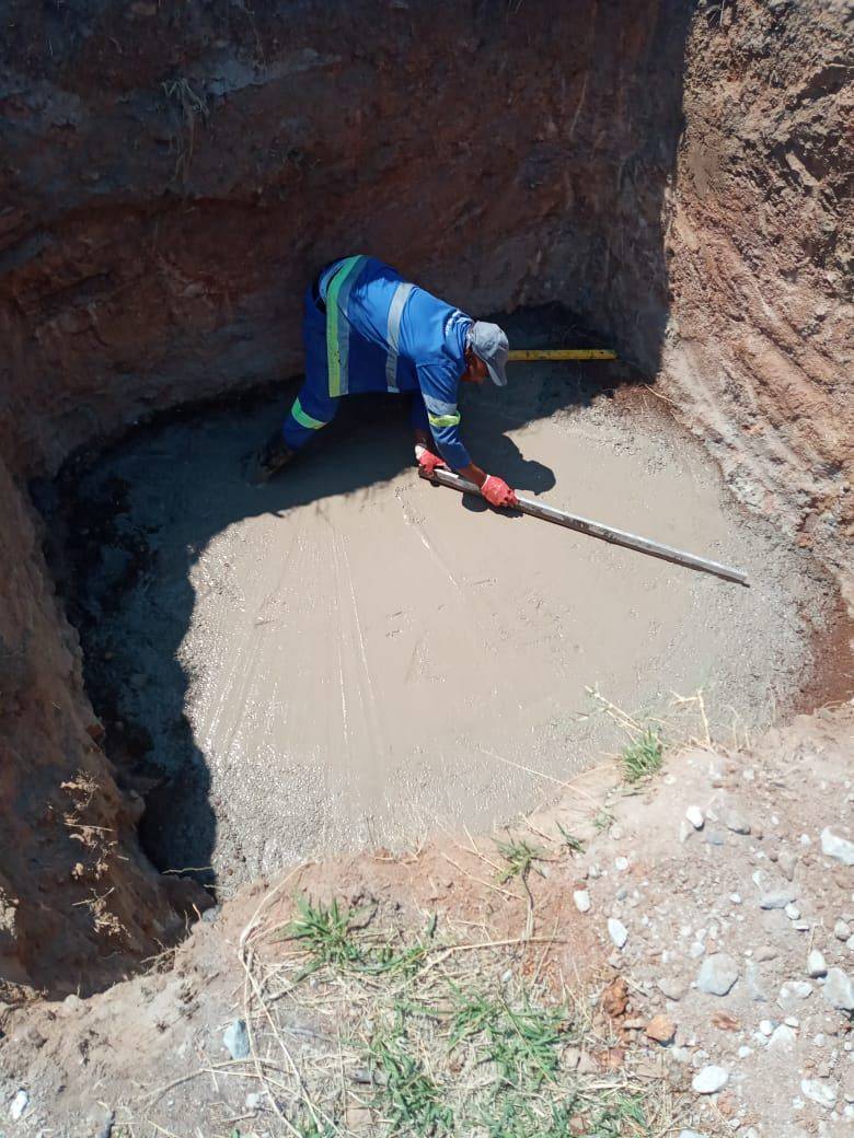 Pole foundation work