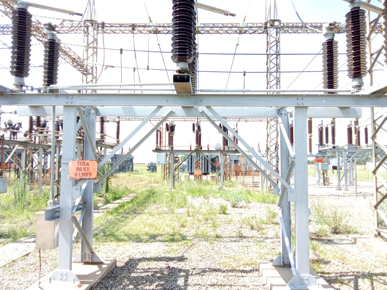 Tosa Substation gantry with ceramic insulators